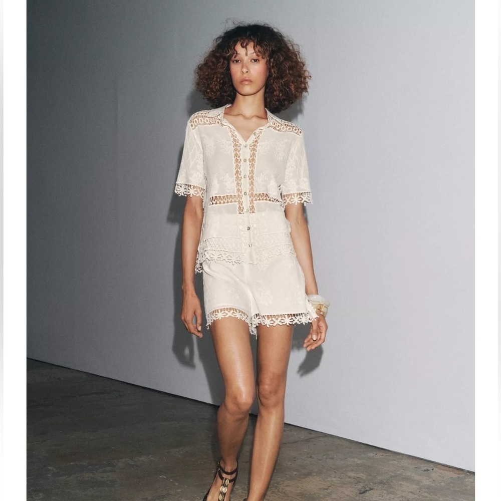 Zara ZW Collection Combination Crochet Top